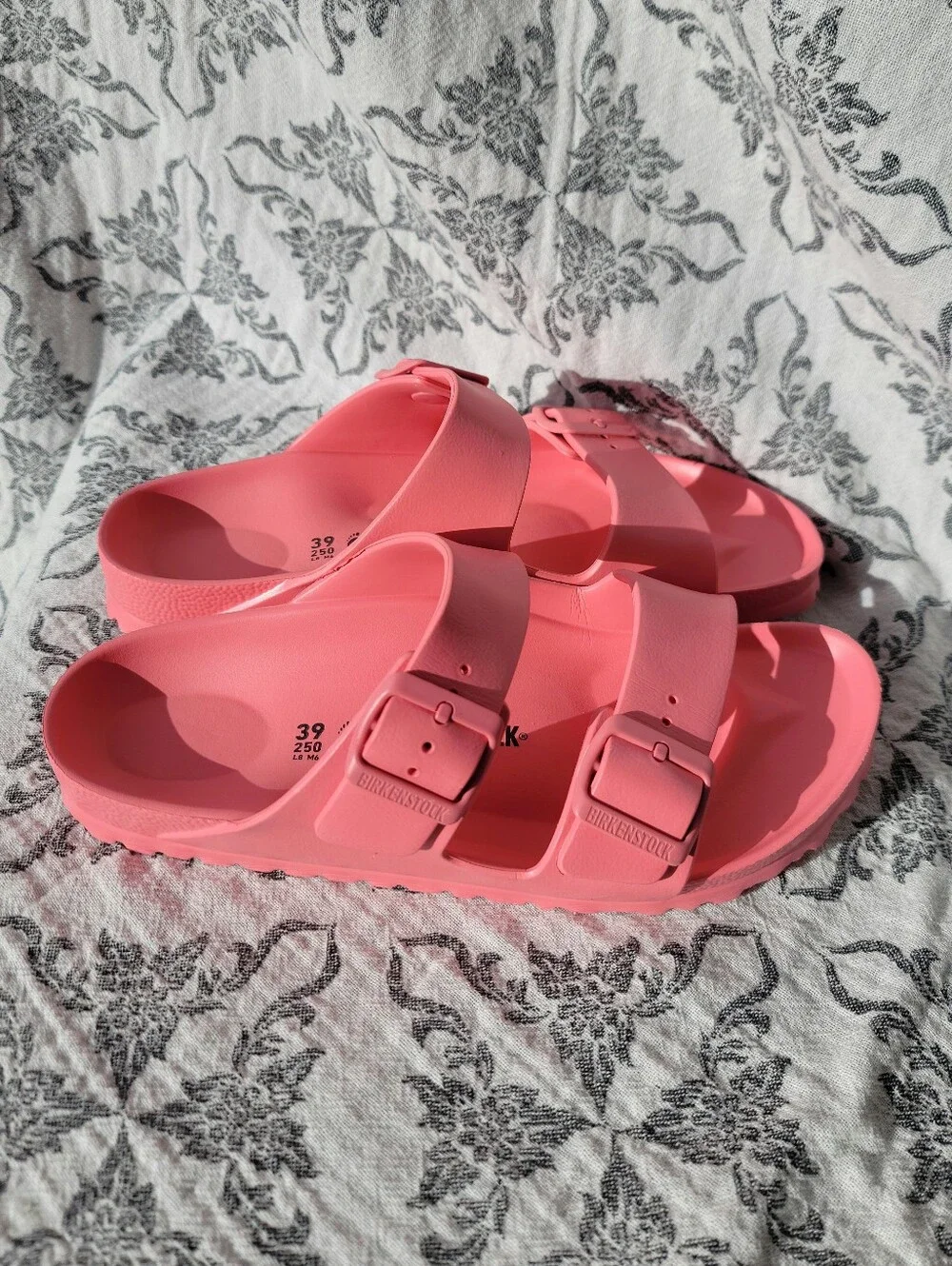 Birkenstock Women's Pink EVA Two-Strap Slide Sandals (size 39)